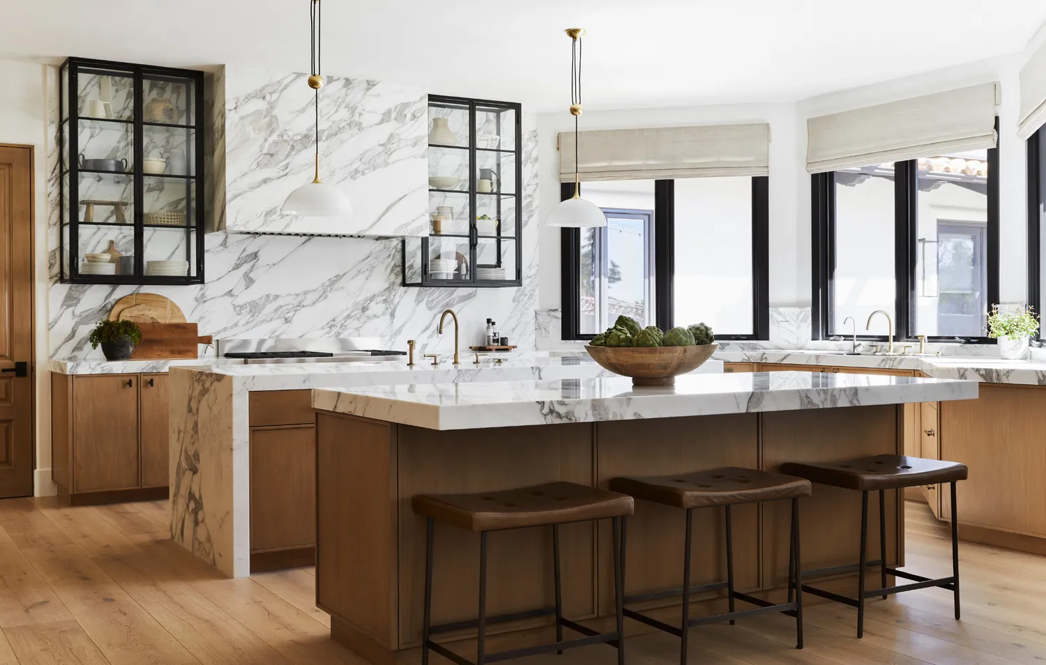 Luxury kitchen remodel with marble countertops